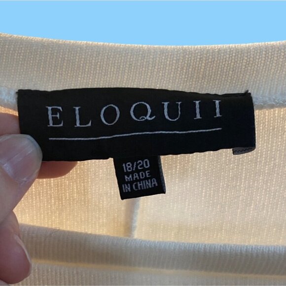 Eloquii Womens Off-White Long Sleeve sweatshirt Size 18/20 - Picture 5 of 6